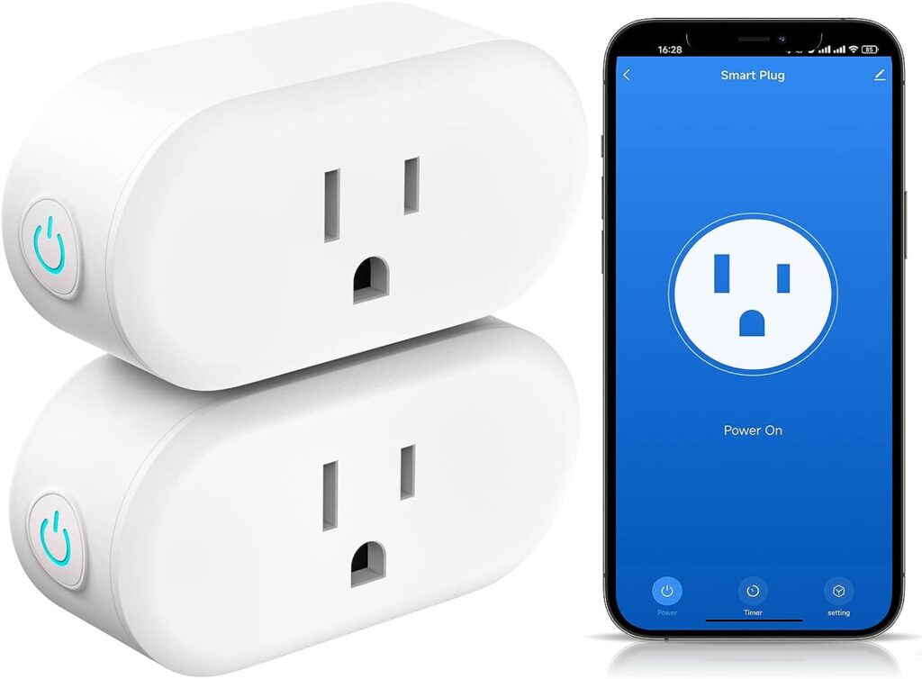 CRESTIN Smart Plug Mini WiFi Outlet with APP Control  Timer Function, Smart Plugs Work with Alexa  Google Assitant, 15A Smart Socket No Hub Required, ETL  FCC Certified(2.4GHz Only, 2 Pack