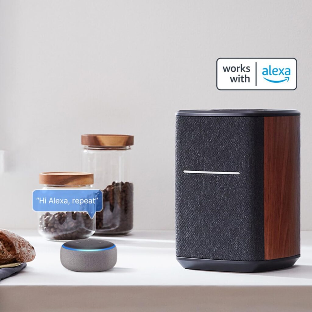 Edifier MS50A Mic-Free Smart WI-FI Speaker, Works with Alexa, Supports AirPlay 2, Spotify Connect, Tidal Connect, 40W RMS and Bluetooth Sound System, No Microphone Brown