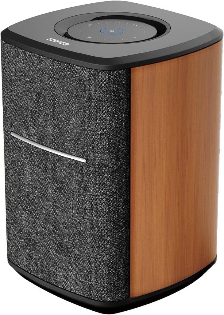 Edifier MS50A Mic-Free Smart WI-FI Speaker, Works with Alexa, Supports AirPlay 2, Spotify Connect, Tidal Connect, 40W RMS and Bluetooth Sound System, No Microphone Brown