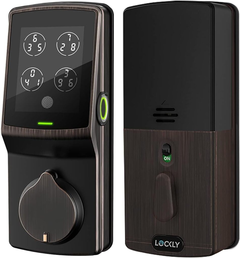 Lockly Fingerprint Bluetooth Keyless Entry Door Smart Lock (PGD728F) | Advanced 3D Fingerprint Reader | Discrete PIN Code Input | iOS and Android Compatible | Auto Lock | Battery Backup