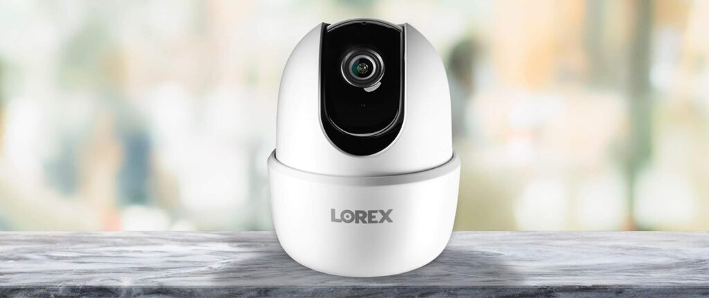 Lorex Pan  Tilt Indoor Security Camera - Wireless 2K WiFi Camera with Person Detection, Two-Way Talk and Smart Home Compatibility (16GB MicroSD)