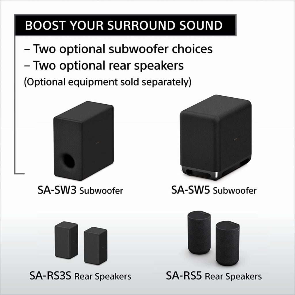 Sony HT-A5000 5.1.2ch Dolby Atmos Sound Bar Surround Sound Home Theater with DTS:X and 360 Spatial Sound Mapping, works with Alexa and Google Assistant