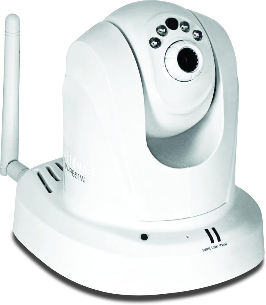 TRENDnet Wireless N Pan, Tilt, Zoom Network Surveillance Camera with 1-Way Audio and Night Vision, TV-IP651WI (White)