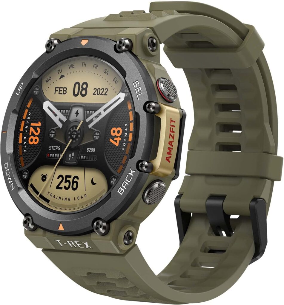 Amazfit T-Rex 2 Smart Watch for Men, Dual-Band  6 Satellite Positioning, 24-Day Battery Life, Ultra-Low Temperature Operation, Rugged Outdoor GPS Military Smartwatch, Real-time Navigation-Green