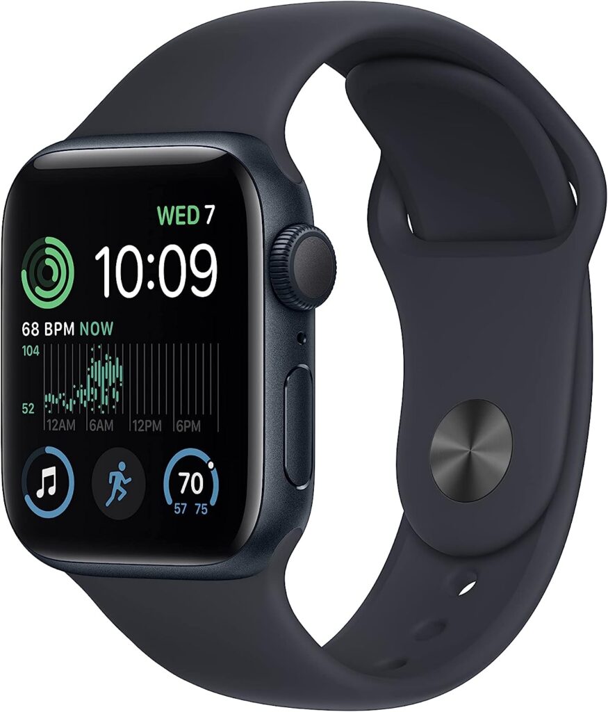 Apple Watch SE (2nd Gen) [GPS 40mm] Smart Watch w/Midnight Aluminum Case  Midnight Sport Band - S/M. Fitness  Sleep Tracker, Crash Detection, Heart Rate Monitor, Retina Display, Water Resistant