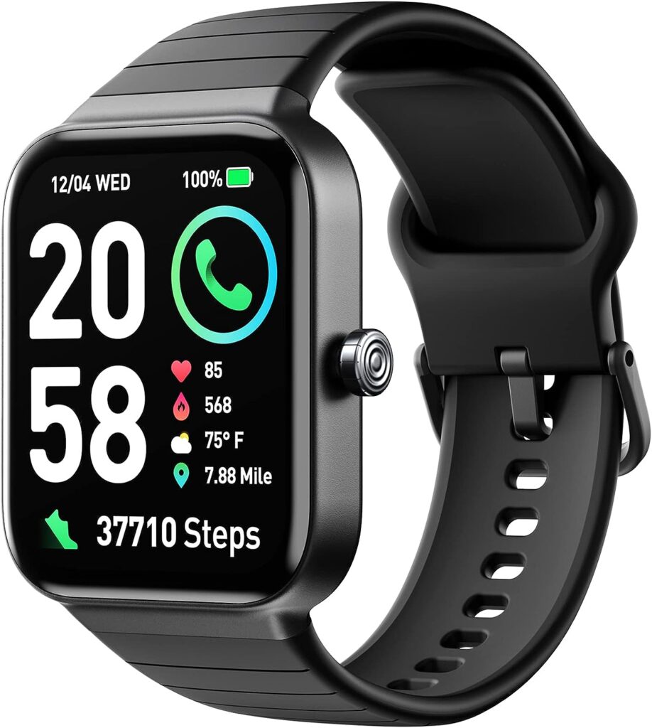 Fitpolo Smart Watch for Men Women, 1.8 Fitness Watches Call Alexa 100+ Workouts SpO2 Heart Rate Monitor Sleep Calorie Step Counter Waterproof Activity Trackers and Smartwatches for Android iPhone