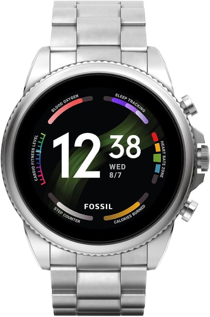 Fossil Mens Gen 6 44mm Touchscreen Smart Watch with Alexa Built-In, Fitness Tracker, Sleep Tracker, Heart Rate Monitor, GPS, Speaker, Music Control, Smartphone Notifications