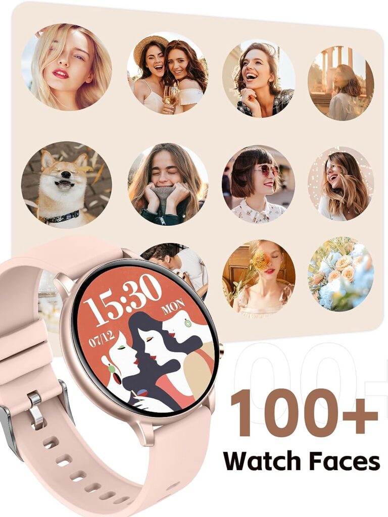 INEYES Smart Watches for Women Answer/Make Call, Fitness Tracker with 24/7 Heart Rate Blood Pressure and Blood Oxygen Monitor, Sleep Tracker Calorie Step Counter Waterproof Smartwatch for Android iOS