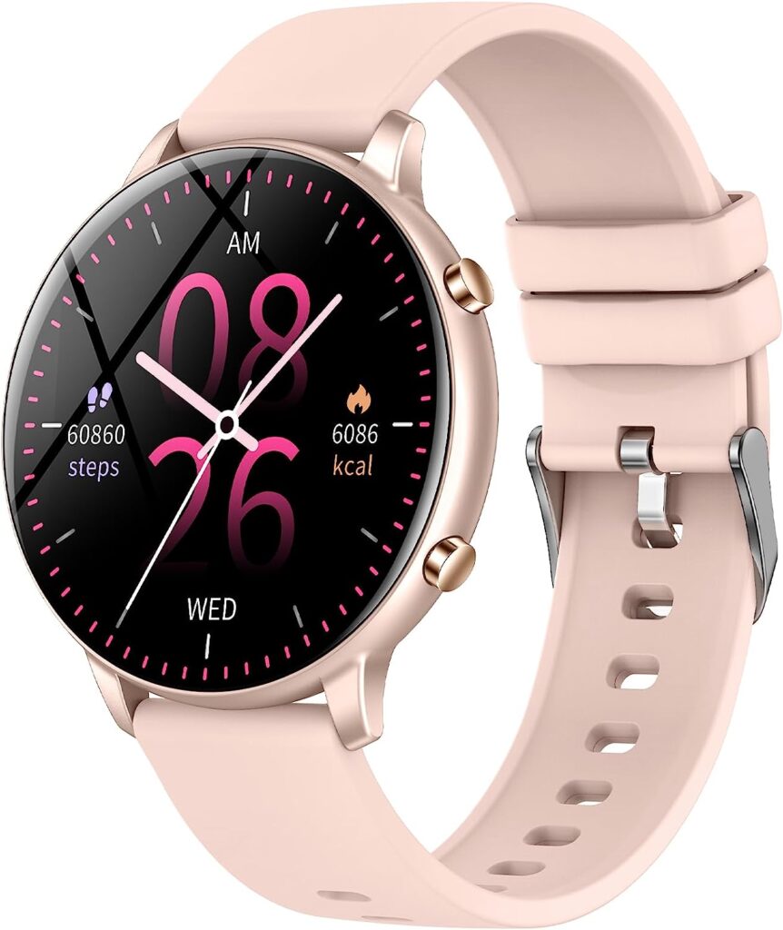 INEYES Smart Watches for Women Answer/Make Call, Fitness Tracker with 24/7 Heart Rate Blood Pressure and Blood Oxygen Monitor, Sleep Tracker Calorie Step Counter Waterproof Smartwatch for Android iOS