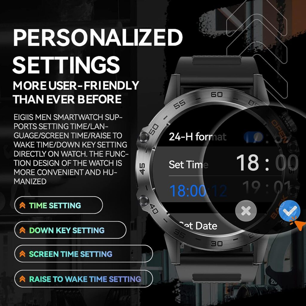 Military Smart Watch for Men Make/Answer Calls Rugged Tactical Smartwatch Compatible with Android iPhone Samsung 1.39 HD Screen Heart Rate Sleep Monitor Watch 108 Sports Modes Fitness Tracker