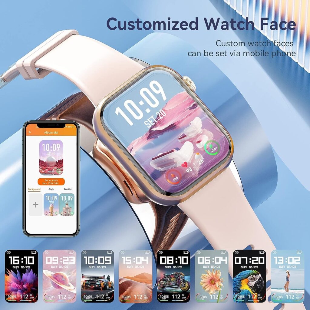 Smart Watch (Answer/Make Calls), 2023 Newest 1.85 Inch Fitness Tracker, Heart Rate/Sleep Monitor/Pedometer/Calories, Multiple Sports Modes, Waterproof Womens Mens Fitness Watch for Android iPhone