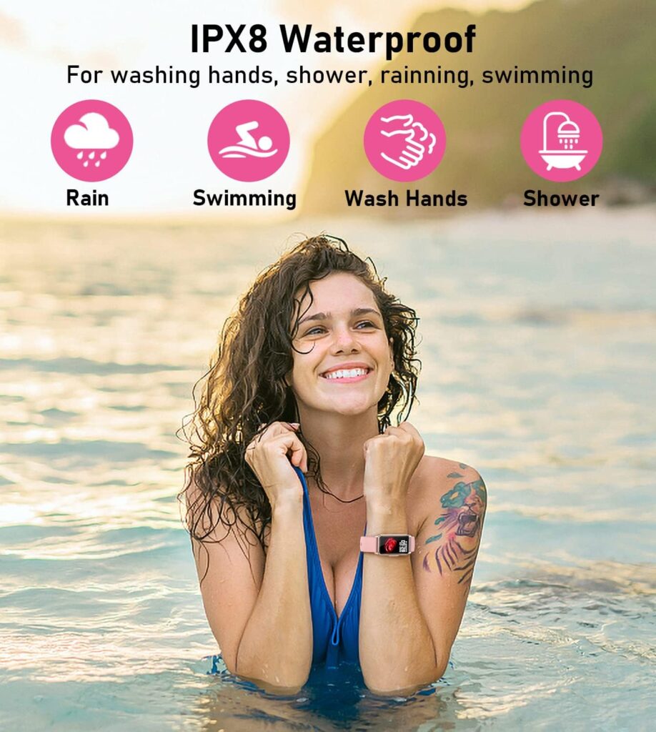 Smart Watch Fitness Tracker with Heart Rate Blood Oxygen Blood Pressure Sleep Monitor 100 Sports Modes Step Calorie Counter Activity Health Trackers IP68 Waterproof for Android Phones iPhone Women Men