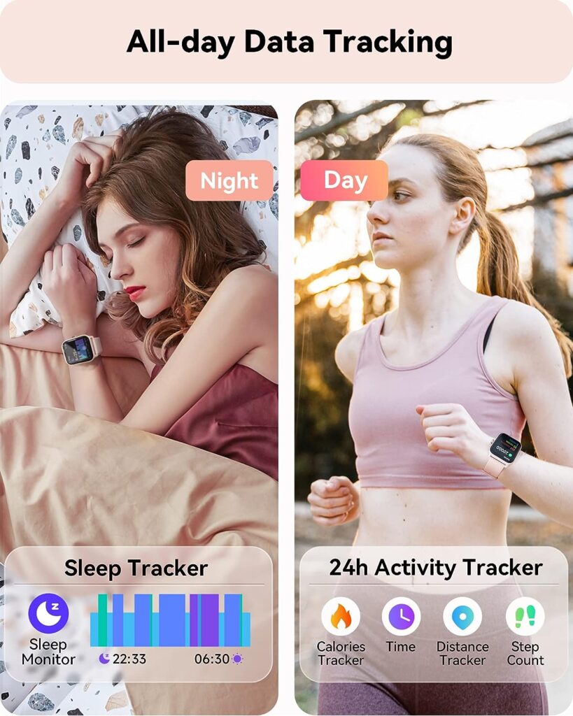 Smart Watch for Women,1.8Fitness Watch(Answer/Make Call),Alexa Built-in, [24H Heart Rate Sleep Blood Oxygen Monitor],5ATM Waterproof,100+Sports Modes Step Calorie Women Watches for iOSAndroid Phones