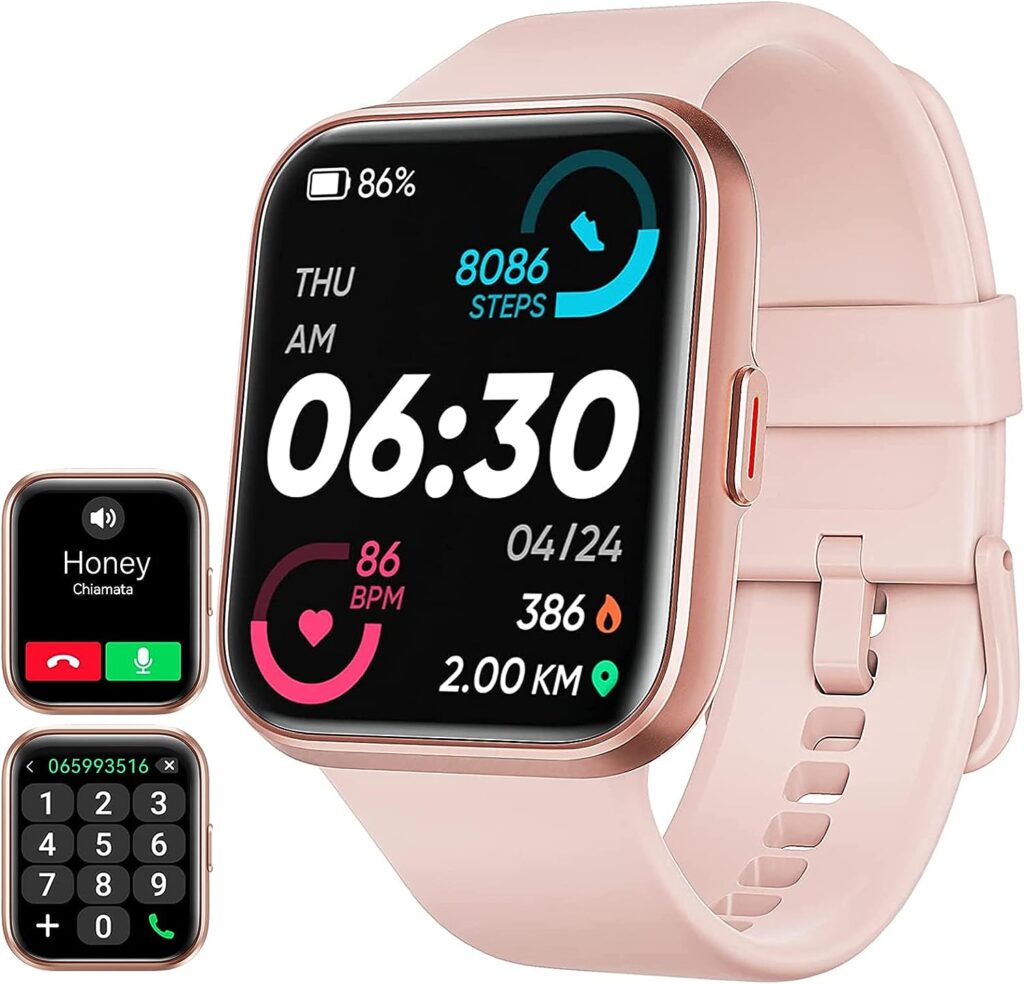 Smart Watches for Women[Call Receive/Dial] Fitness Watches for Women [Alexa Built-in]1.7Touch Screen Fitness Tracker Heart Rate Blood Oxygen Sleep Monitor 60 Sports IP68 for iPhone Android Compatible