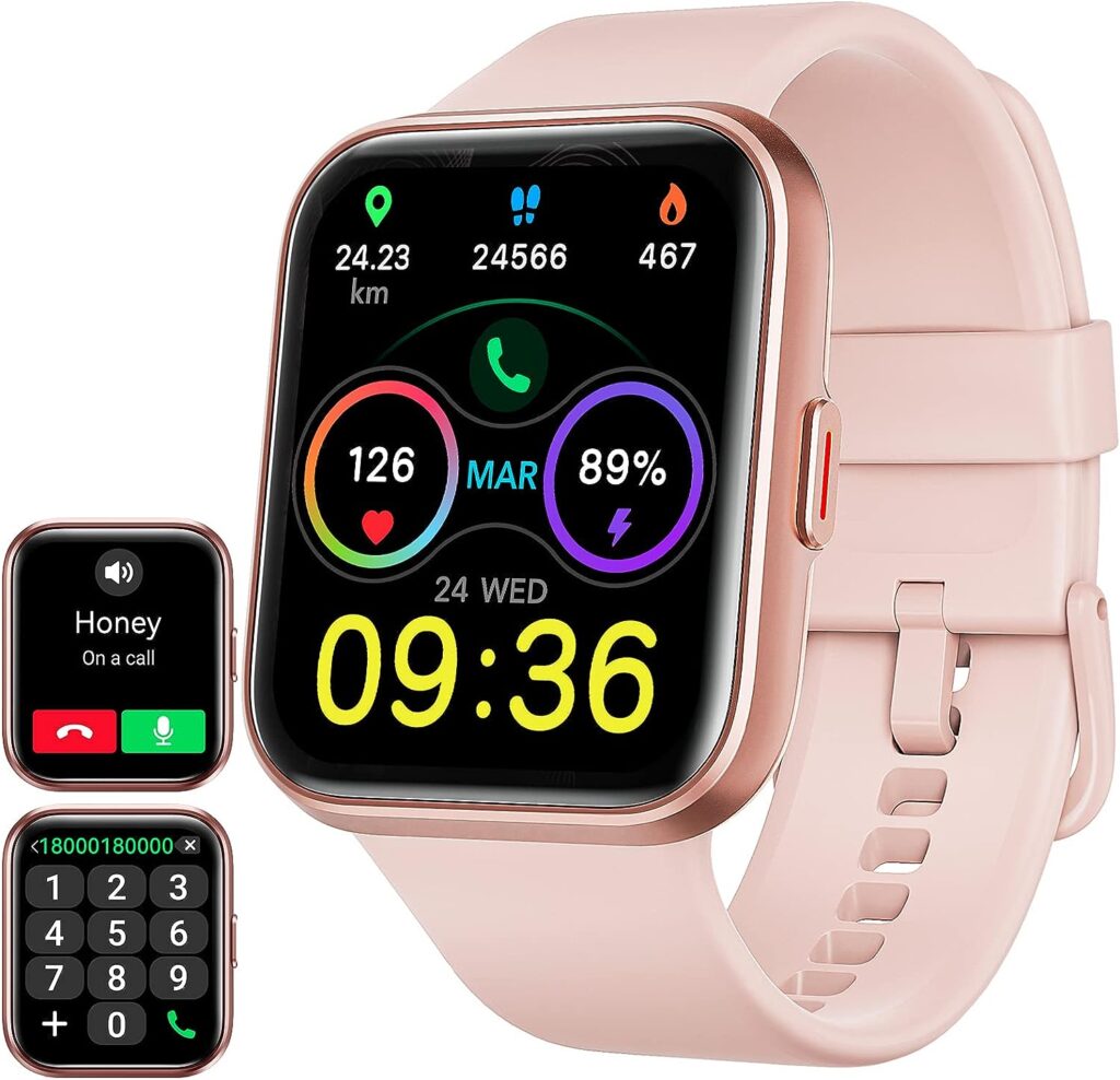 Smart Watches for Women[Call Receive/Dial] Fitness Watches for Women [Alexa Built-in]1.7Touch Screen Fitness Tracker Heart Rate Blood Oxygen Sleep Monitor 60 Sports IP68 for iPhone Android Compatible